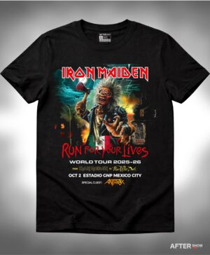 Playera Iron Maiden Run For Your Lives México Tour 2026