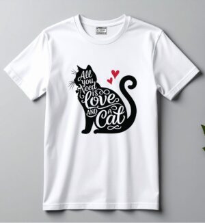 Playera "All You Need Is Love And A Cat"